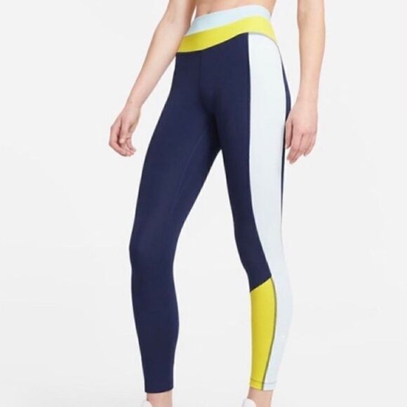 Nike fit performance l Mid-Rise Color-Block Leggings s - Picture 1 of 4